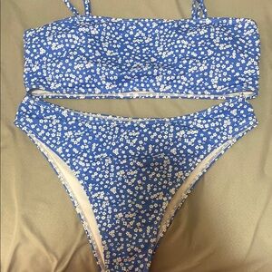Blue Floral Bikini Set